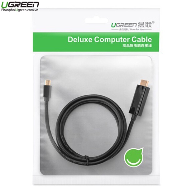 Cáp chuyển Mini DisplayPort to HDMI 4K Cao cấp Ugreen 20848 Dài 1,5m - Hàng Chính hãng