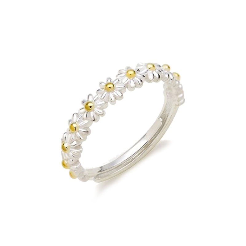 1 Nhẫn Hở Hình Hoa Cúc Dễ Thương Ngọt Ngào Có Thể Điều Chỉnh Cho Nữ