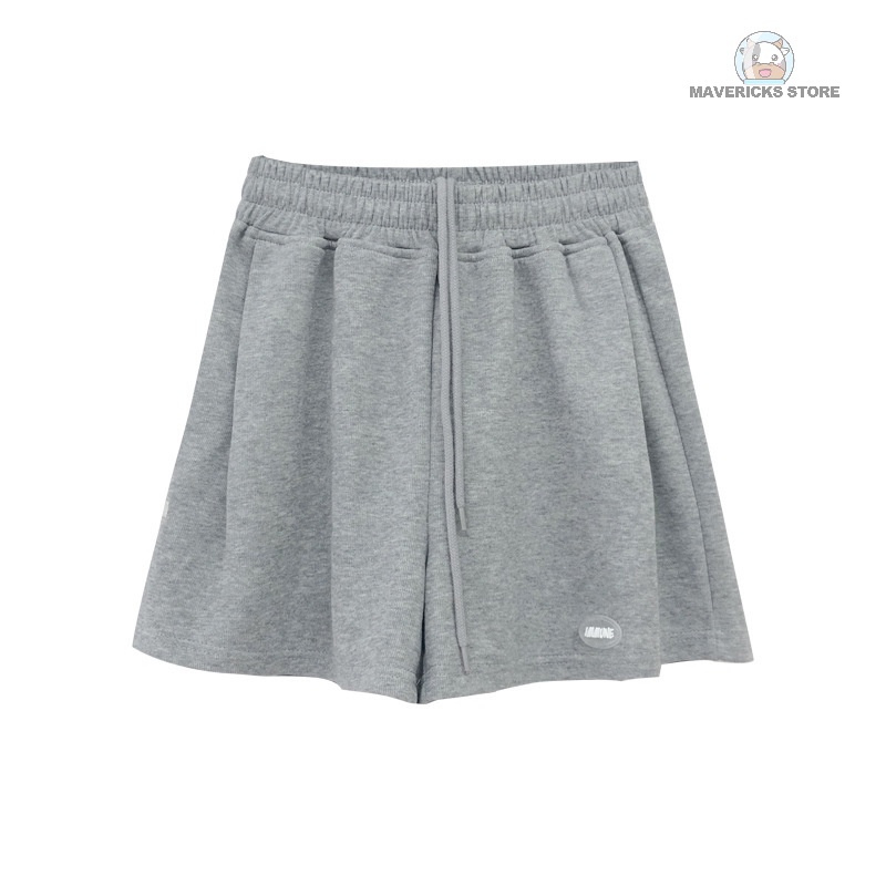 Quần short thể thao lưng cao màu trơn phối dây rút thời trang Hàn Quốc cho nữ