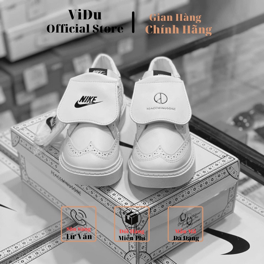 Giày thể thao nam nữ KWONDO1 X FEACEMINUSONE  21159 ViDu màu trắng, giày GD full box, hàng cực đẹp dễ phối đồ