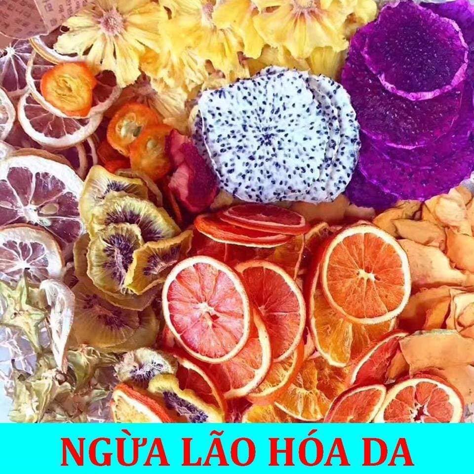 Trà detox hoa quả sấy lạnh ROBIMART set 30 gói - Tặng bình pongdang nhựa cao cấp 1 lít