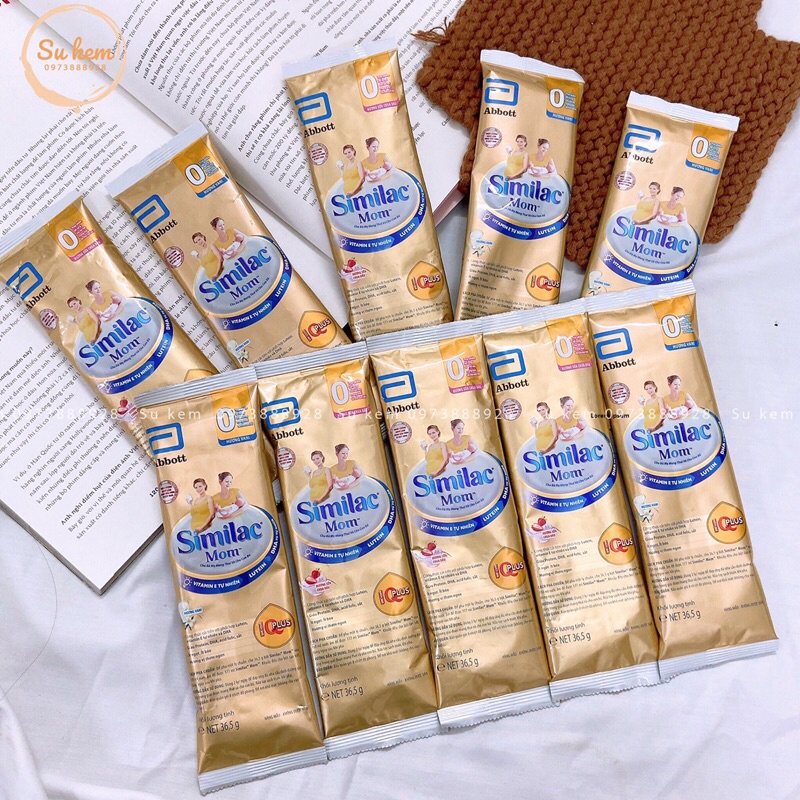 Sữa bầu Similac Mom dạng gói 36,5g hương vani, hương sữa chua dâu