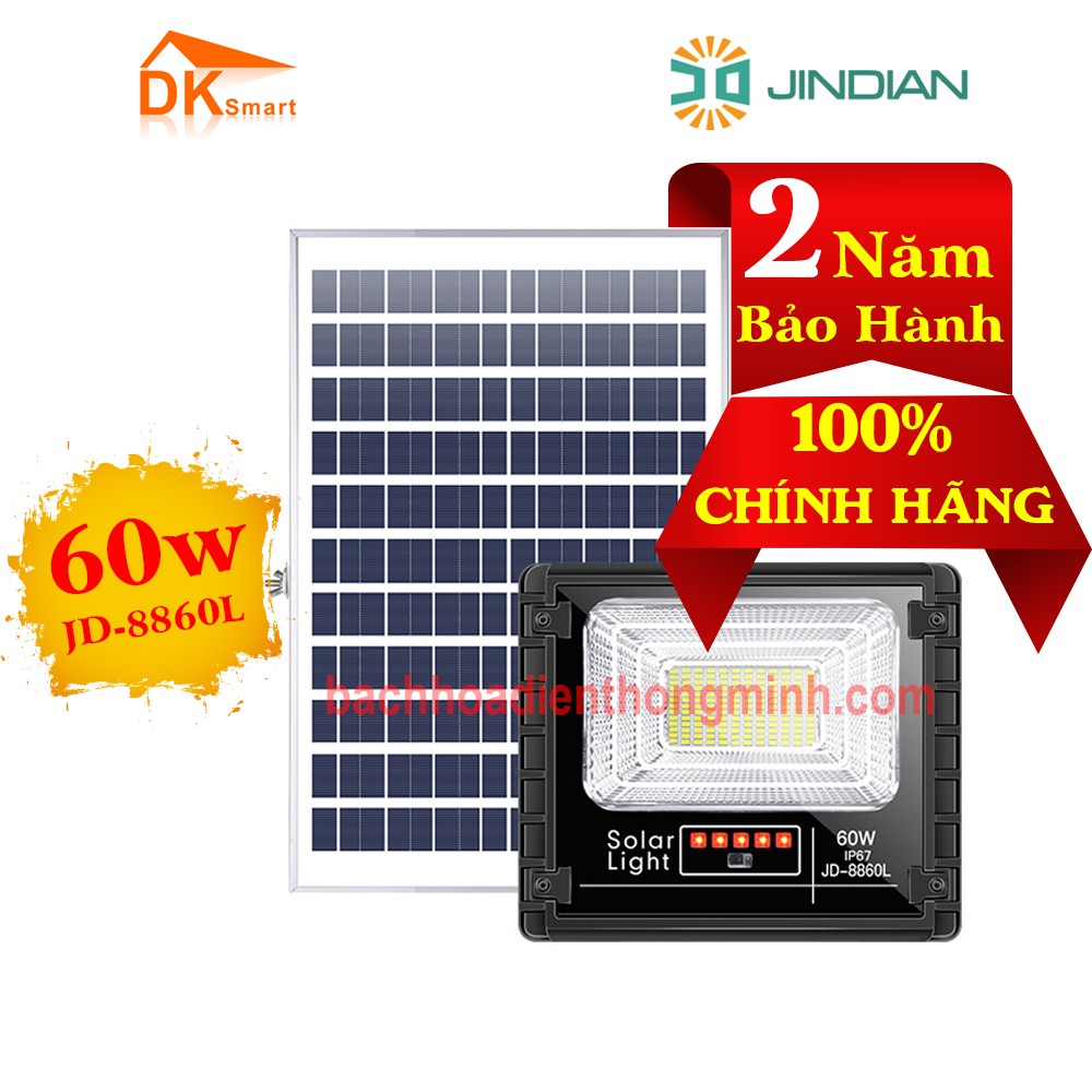 [JINDIAN JD8860L]  Đèn Pha Năng Lượng Mặt Trời 60W JD8860L Bảo Hành 24 Tháng  HÀNG CHÍNH HÃNG