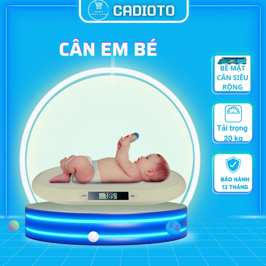 Cân Em Bé Sơ Sinh Điện Tử Trẻ Em Sức Khỏe Gia Đình Chuyên Dụng 20kg EBSB-20 Có Thể Cân Thú Cưng, Thực Phầm