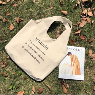 Túi Tote Attitude vải canvas