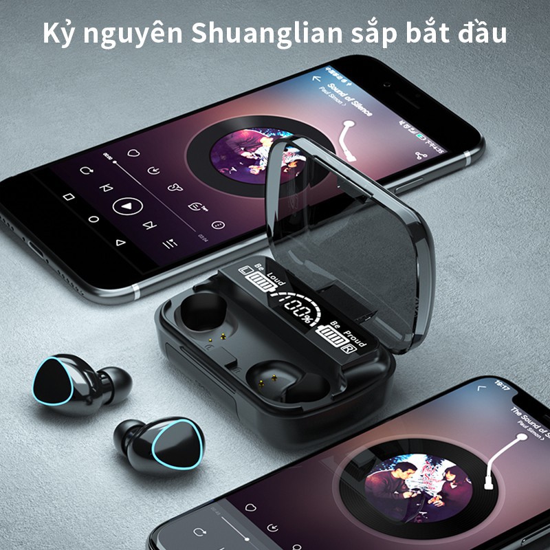 Tai nghe Bluetooth M10 sử dụng 2 tai 5.1TWS không dây phong cách thể thao cao cấp không thấm nước