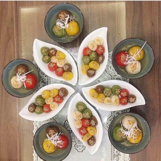 Bộ đồ ăn set 5 đĩa thuyền cánh hoa