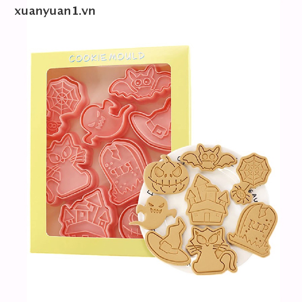Set 8 Khuôn Làm Bánh Quy Phong Cách Halloween Độc Đáo