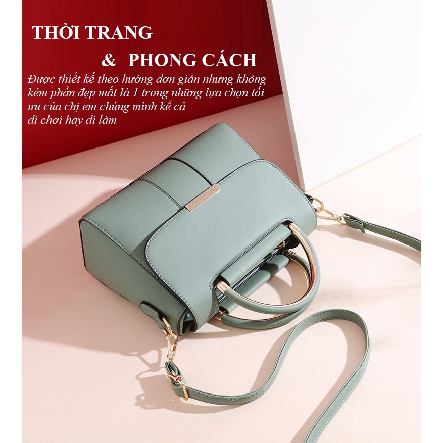 Túi đeo chéo nữ  𝑭𝑹𝑬𝑬𝑺𝑯𝑰𝑷 Túi Xách Nữ Khóa Bấm Thời Trang Da mềm Cao Cấp MS-03