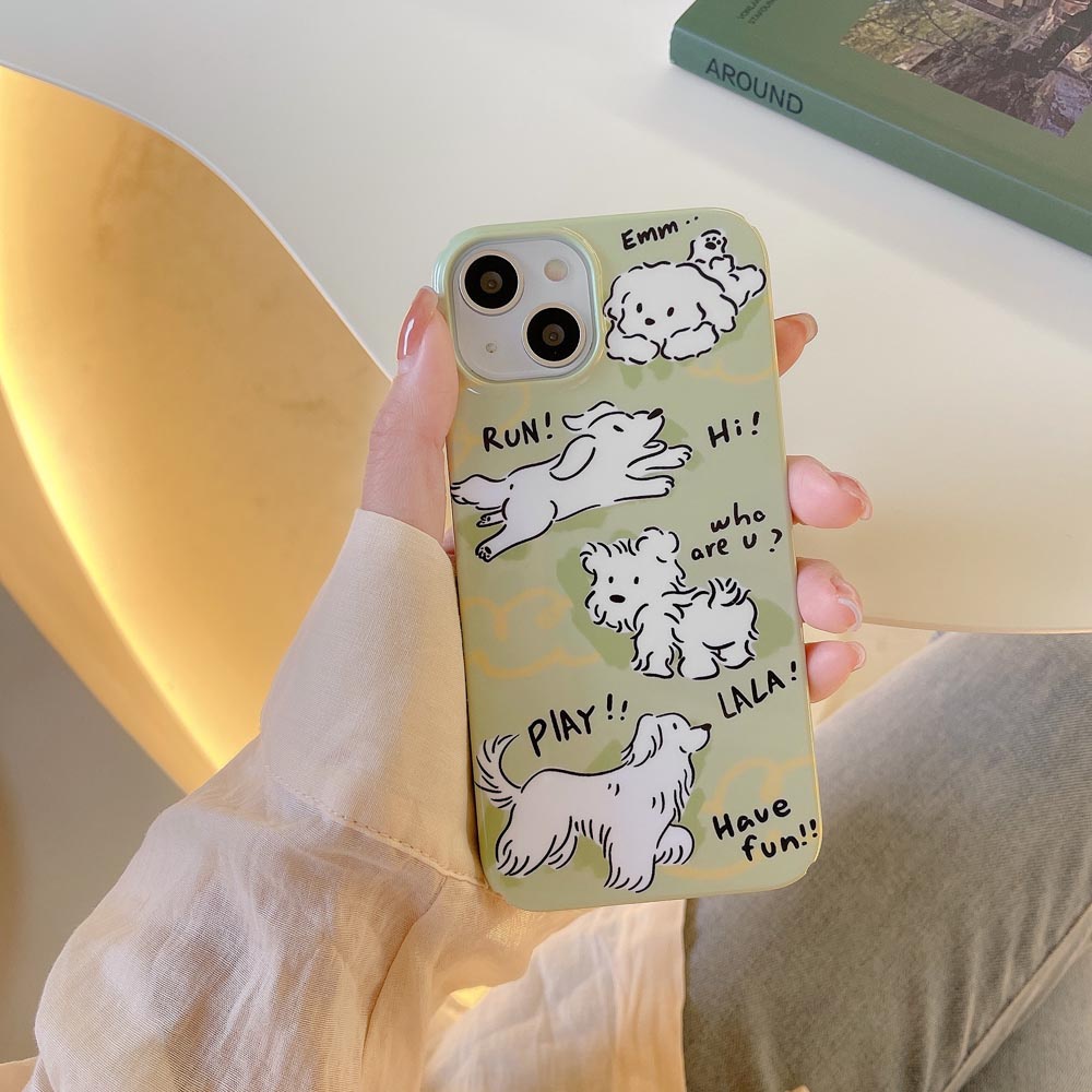 Ốp Điện Thoại Cứng Hình Chú Chó Cho IPhone X Xs XR XsMax 11 11ProMax 12 12Pro 12ProMax 13 13Pro 13ProMax 14 14Pro 14plus 14ProMax
