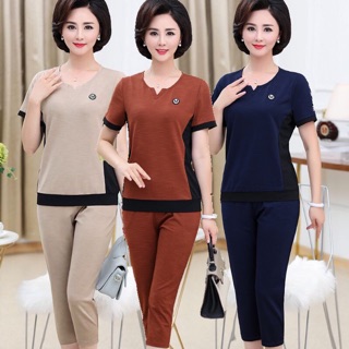 Bộ đồ nữ trung niên cao cấp chất thun co giãn NP168