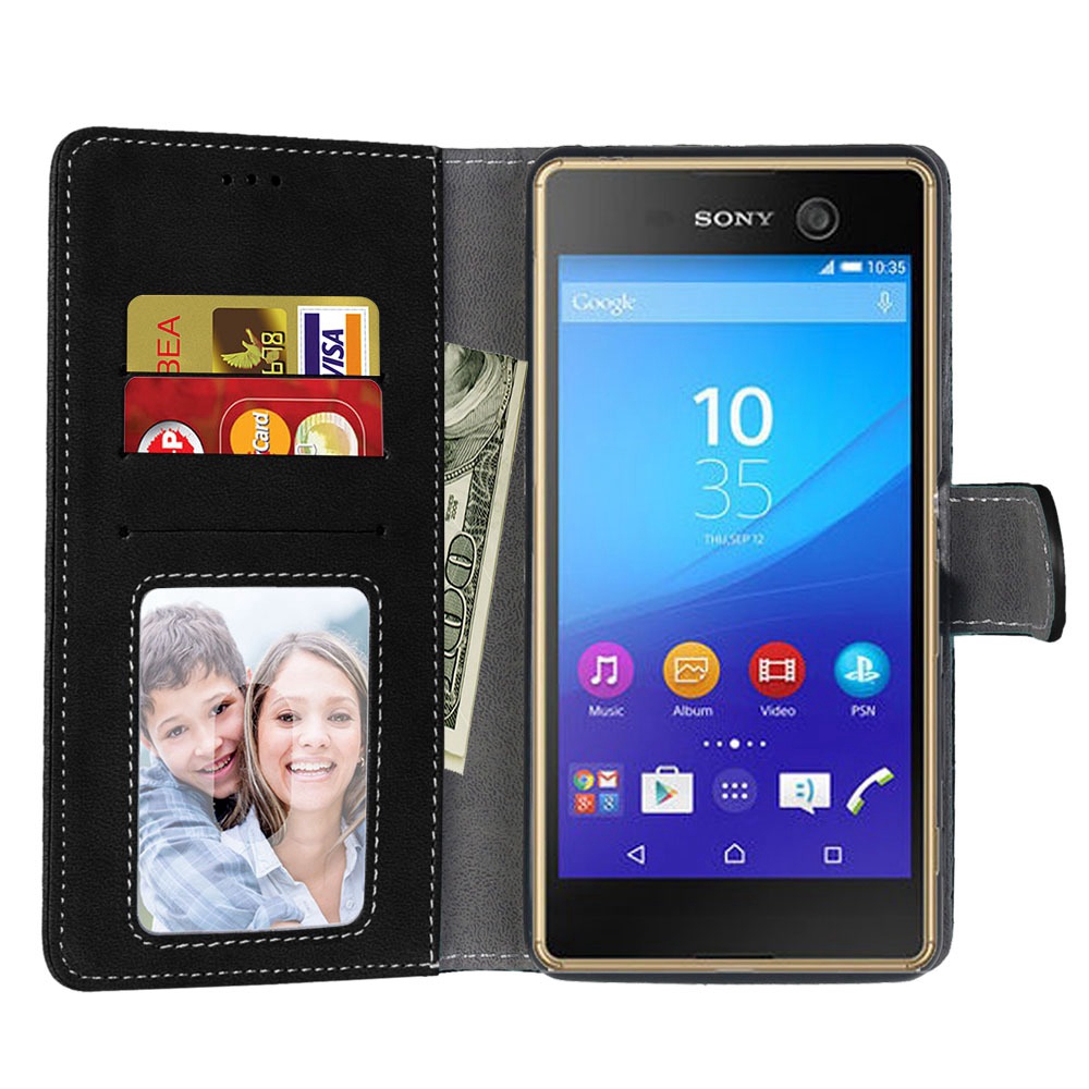 Bao Da Pu Nắp Gập Kiểu Ví Kèm Chốt Cài Từ Tính Phong Cách Cổ Điển Cho Sony Xperia X Performance F8131 Dual Sim F8132 Ốp