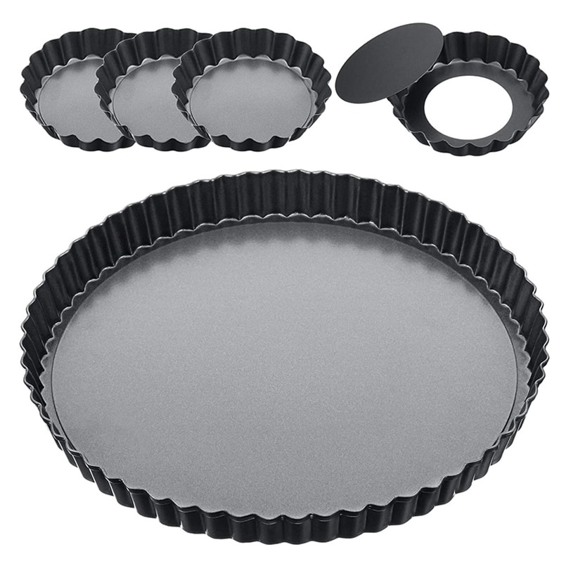 Khuôn Làm Bánh Tart Chống Dính Đế Tròn Có Thể Tháo Rời Tiện Dụng Cho Nhà Bếp