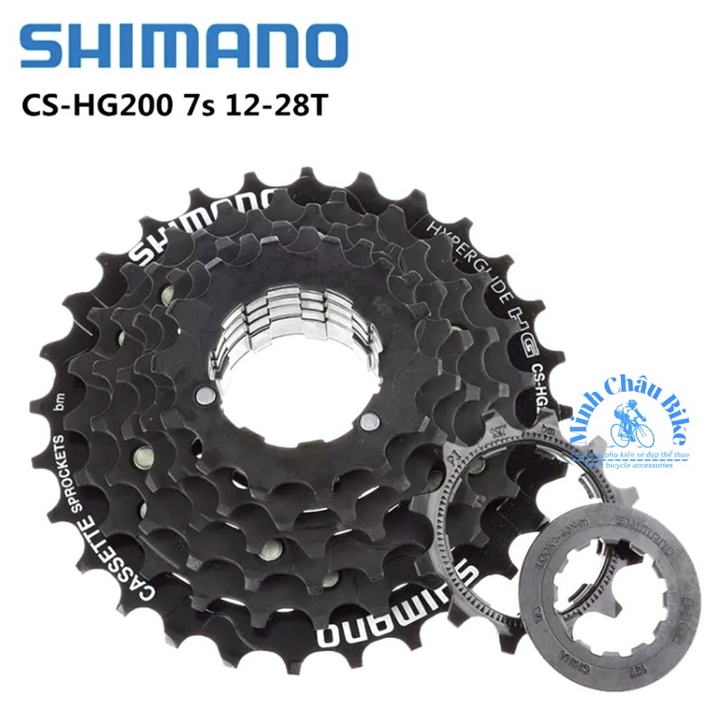 Líp thả líp 7 xe đạp SHIMANO CS-HG200 7 Speed 12-28T - Hàng chính Hãng