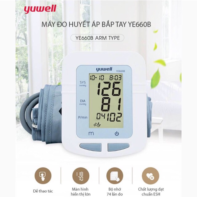 Máy đo huyết áp bắp tay Yuwell YE660B