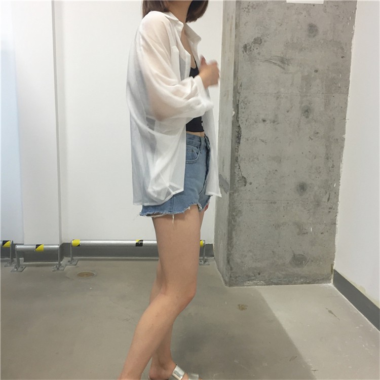 Áo sơ mi voan dài tay thời trang cá tính cho nữ