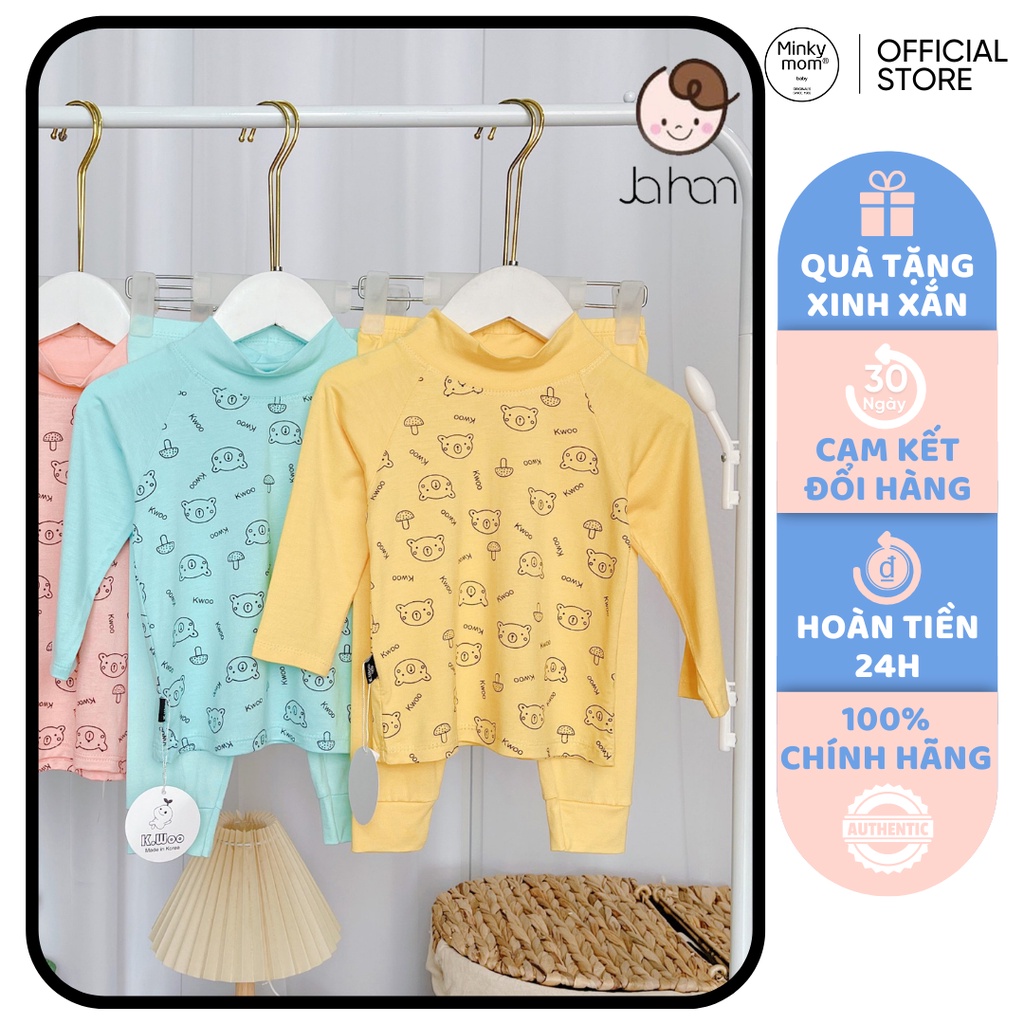 [SALE] Bộ Thun Lạnh Dài Tay Cho Bé Trai, Bé Gái KIMCHIBABY In Gấu Tay Giáp Lăng, Bộ Quần Áo Cho Bé Mặc Nhà KWTD2209