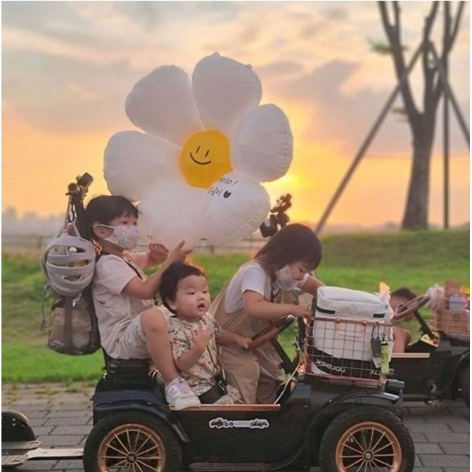 Bong Bóng Nhôm Hình Bông Hoa Cúc Trắng , Bông Hoa Mặt Cười , Kẹo Xoắn Trang Trí Sinh Nhật Hàn Quốc Siêu Hot Trend 2022