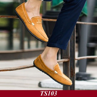 Ts103 - giày lười nam hàn quốc màu nâu vàng