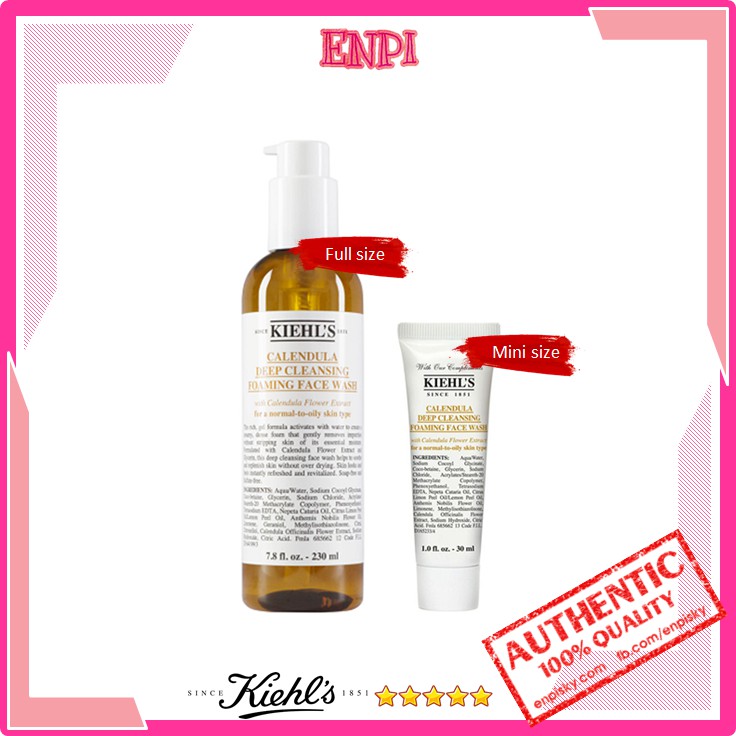 Sữa rửa mặt hoa cúc Kiehl's Calendula Deep Cleansing Foaming Face Wash