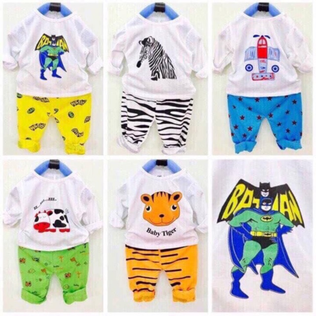 Set 5 bộ cho bé in hình thú size đại (16-24 kg)