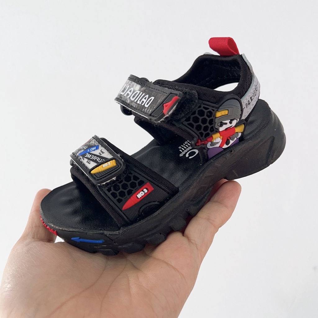 Sandal bé trai - dép quai hậu cho bé có quai dán hình chú lính phối màu cá tính Babybees full hộp ABC 105 ( có ảnh thật)