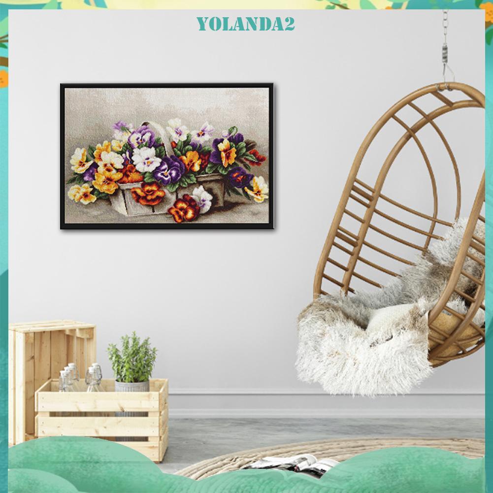 Toàn Bộ Bộ Tranh Thêu Chữ Thập Thủ Công 11CT Hình Giỏ Hoa