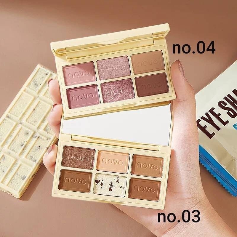 Bảng mắt 6 ô Novo Chocolate phiên bản mới