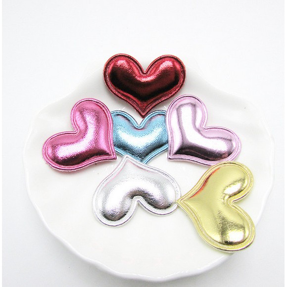 Set 10 Miếng Vá Bằng PU Hình Trái Tim Dùng Trang Trí Quần Áo DIY