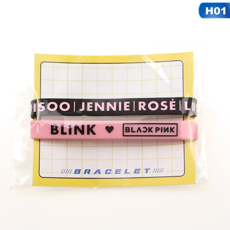 Bộ vòng tay bằng gel silica chủ đề KPOP BLACKPINK LISA ROSE JISOO JENNIE