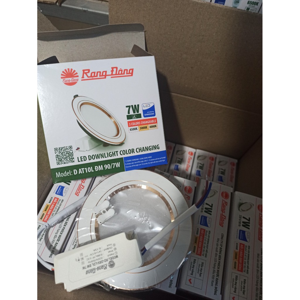 ĐÈN LED ÂM TRẦN DOWNLIGHT ĐỔI 3 MÀU 90/7W 110/9W RẠNG ĐÔNG CAO CẤP