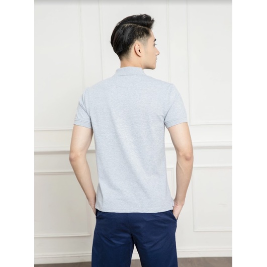 Áo thun polo nam Aristino APSR02 phông ngắn tay có cổ bẻ dáng slim fit ôm nhẹ màu xám trơn vải CVC cao cấp mềm mát