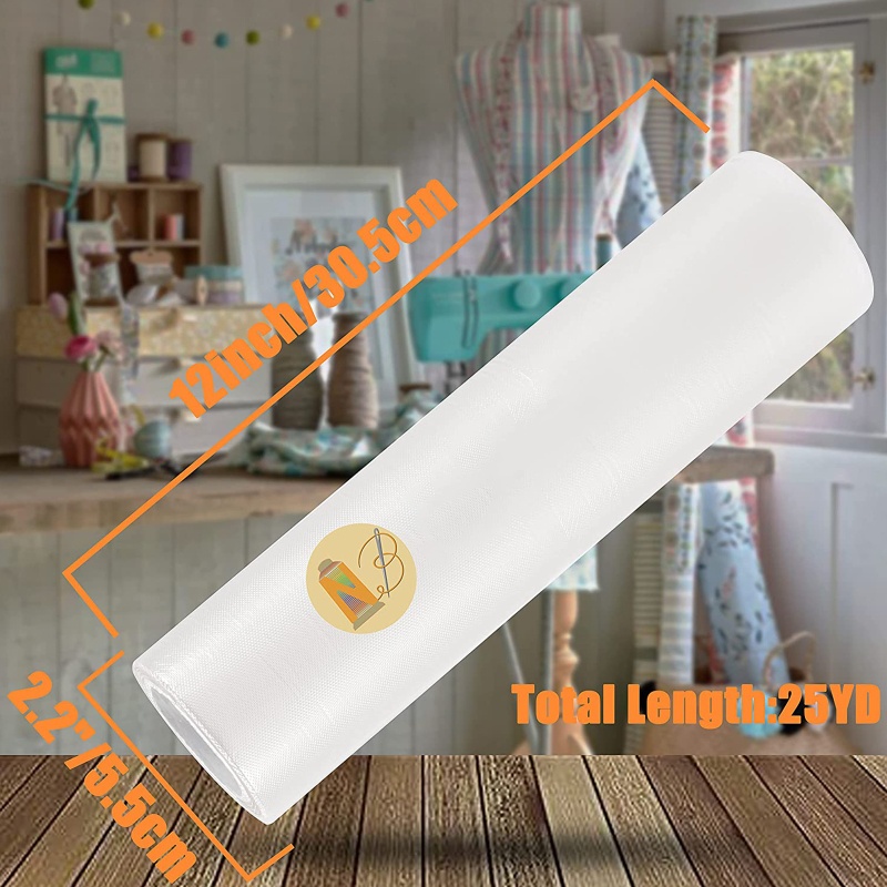 Cuộn Chỉ Thêu Ổn Định Hòa Tan Trong Nước 12inch x 25Yd
