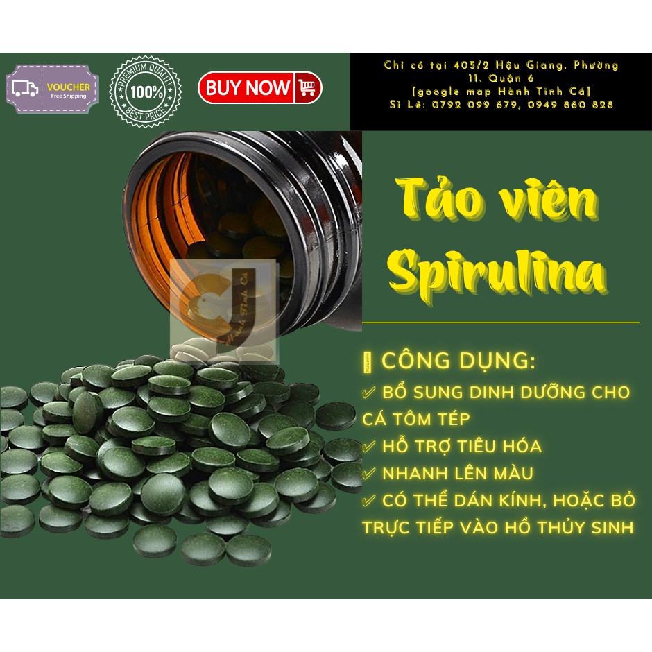 Tảo viên Spirulina - Thức ăn cho cá bột tép cảnh , atermia sinh khối