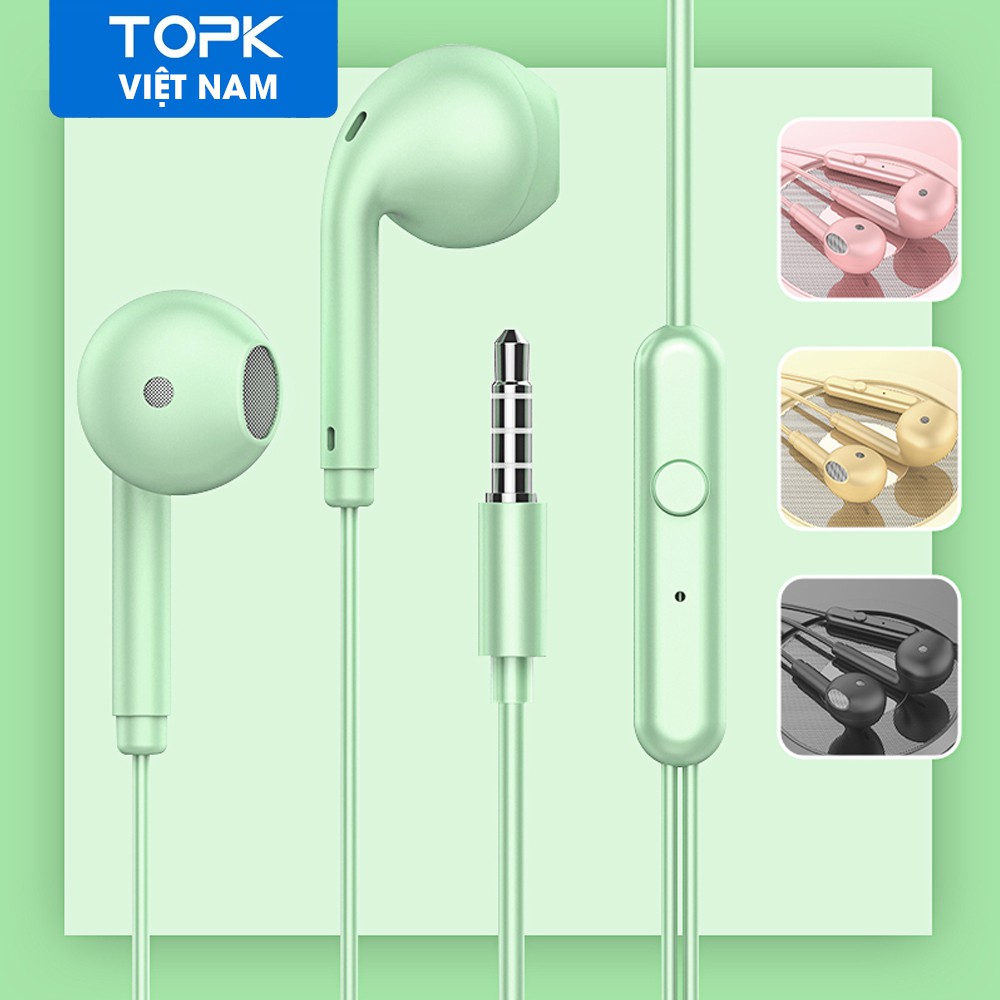 Tai Nghe Nhét Tai Topk F17 Cho táo Android Và Jack Cắm 3.5mm