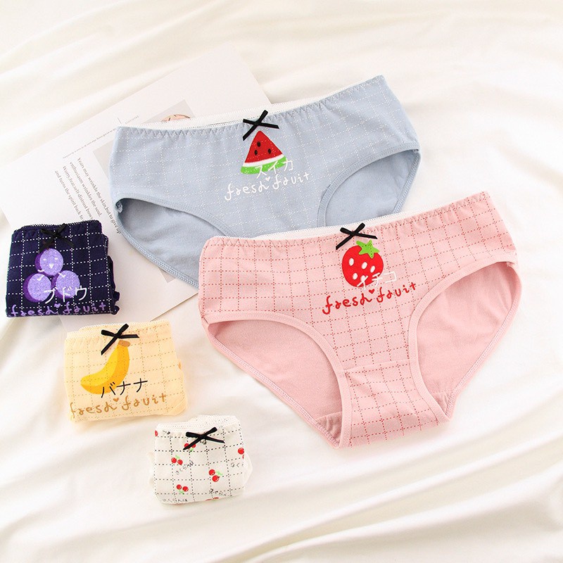 Quần Lót Nữ - Quần Lót Nữ Cotton họa tiết hoa quả đáng yêu mềm mại thoáng mát DAN STORE MÃ 030