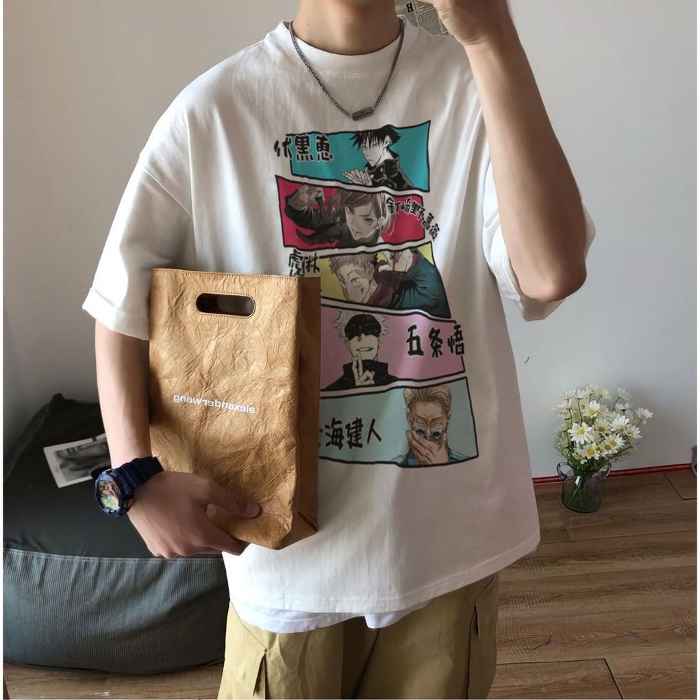 Áo thun nam nữ unisex tay lỡ anime Jujutsu Kaisen, áo phông cotton freesize 🥇