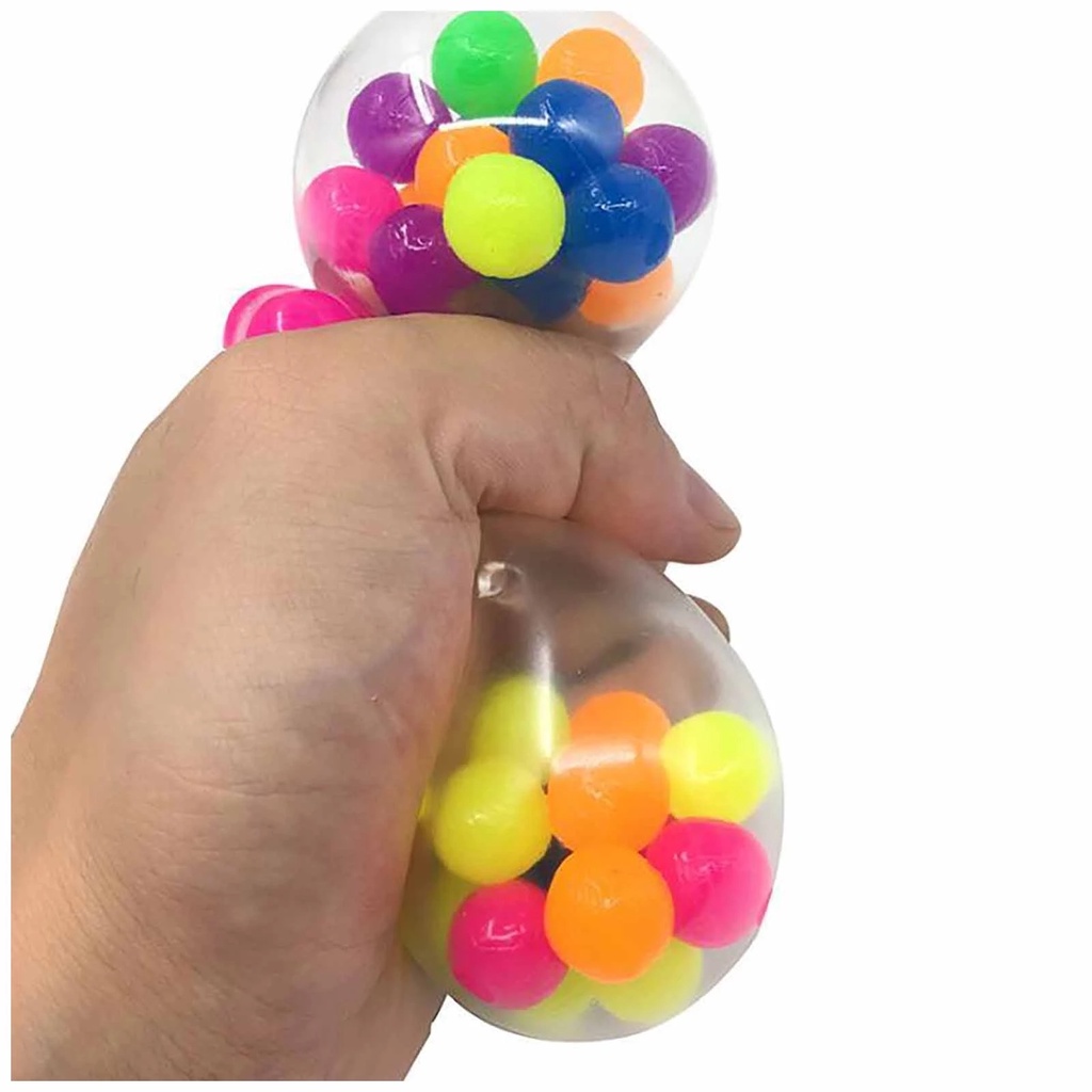 Đồ chơi quả bóng thông khí TPR cao su mềm đàn hồi có hạt màu sắc 6cm giải tỏa căng thẳng