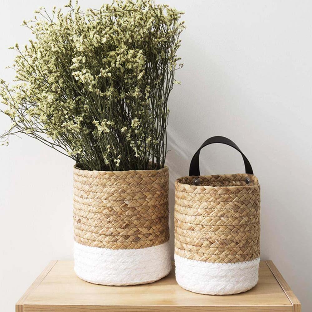 Chậu Trồng Cây Bằng Mây Đan Handmade Có Thể Gấp Gọn Tiện Dụng