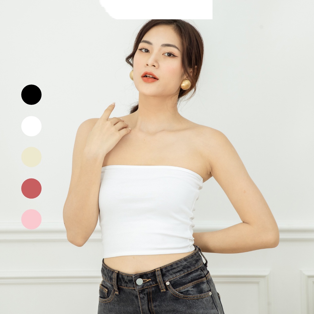 Áo ống quây ngực không mút chất liệu thun cotton 100% co dãn nhiều màu, nhiều size A143