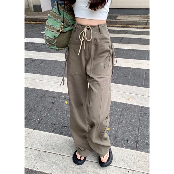 Quần jeans phối dây