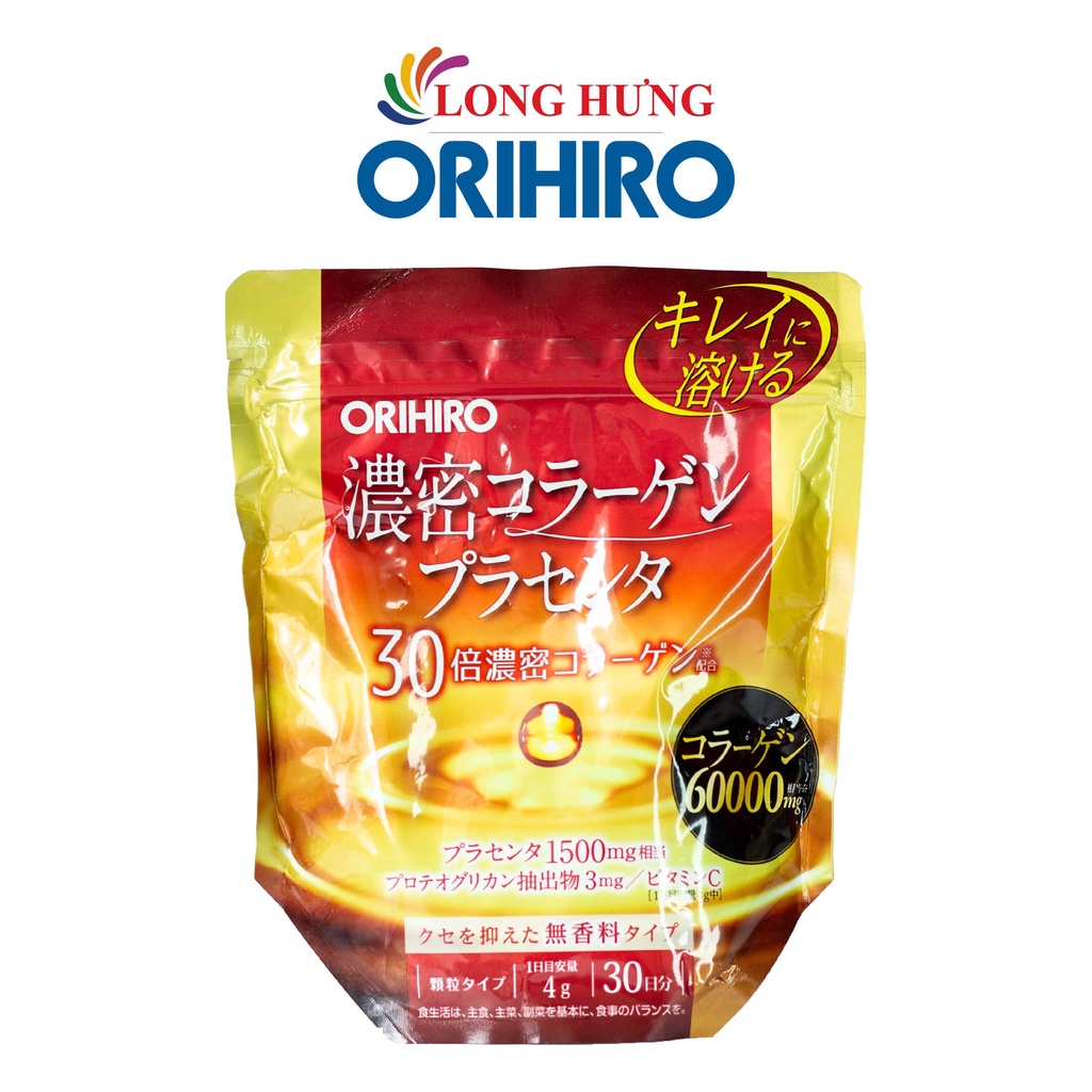 Bột uống Orihiro Collagen nhau thai heo 60000mg hỗ trợ làm đẹp da (120g)