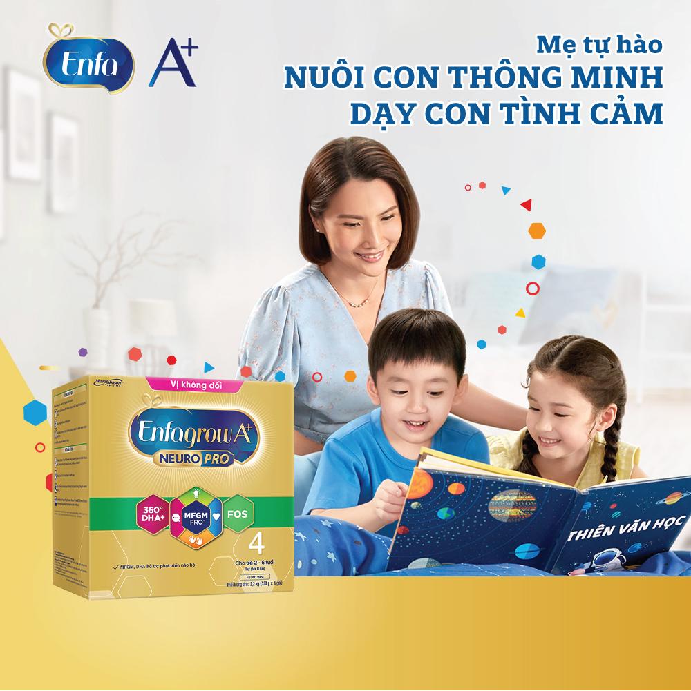 [Mã MKBESBD51 giảm 0.05 đơn 250K] [Tặng 1 Bảng Viết Kèm Gỗ] Sữa Bột Enfagrow A+ 4 Cho Trẻ Từ 2-6 Tuổi – Hộp 2.2kg