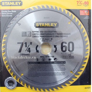 Lưỡi cưa gỗ, cắt nhôm 184mm*60t stanley 20-523