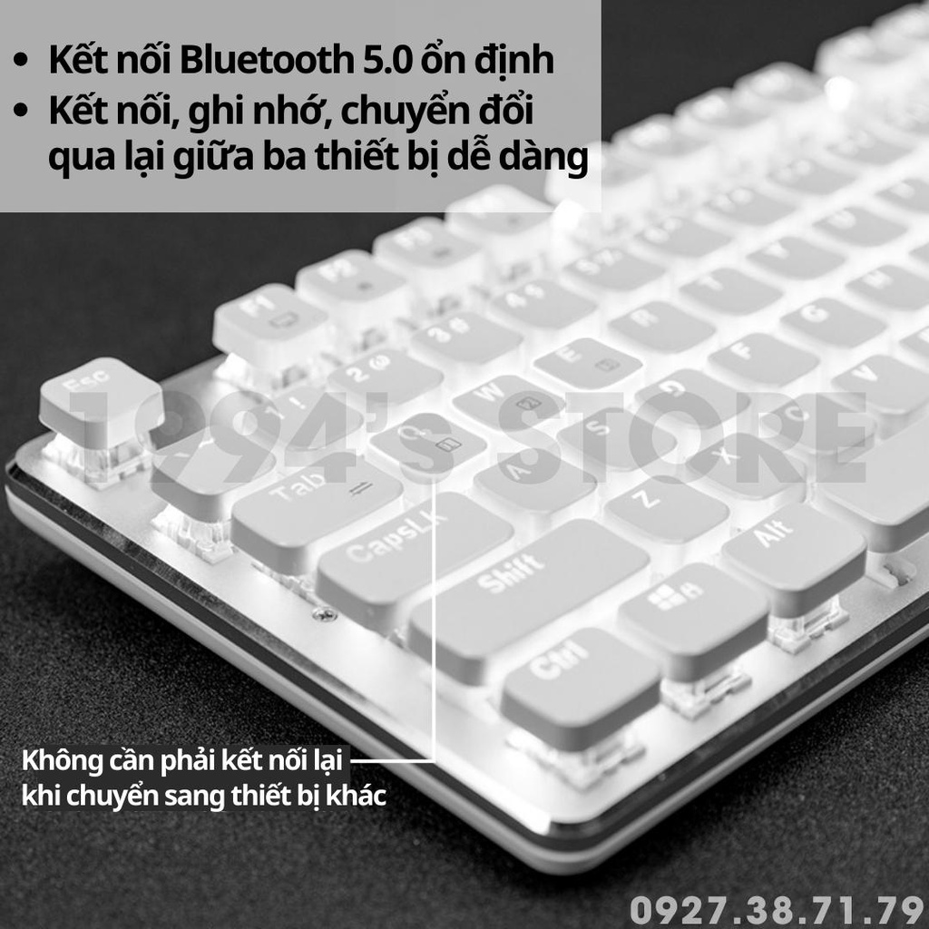 RK935 HOTSWAP - Bàn phím cơ không dây Dragon Shield bản Version 4 - Bluetooth 5.1 - Wireless - Cáp Type C - Kháng nước