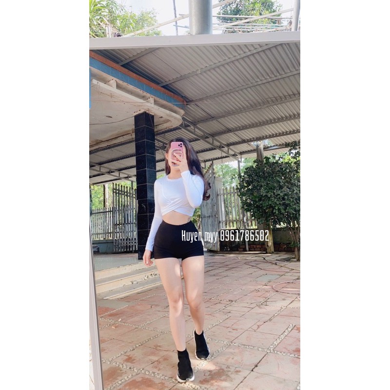 ÁO CROPTOP TAY DÀI ĐẮP EO CỰC XINH
