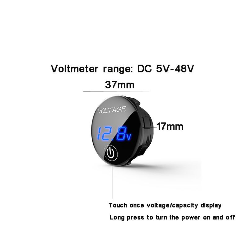 Vôn kế kỹ thuật số hiển thị LED DC 5v-48v dành cho xe mô tô/ ô tô tùy chọn màu sắc