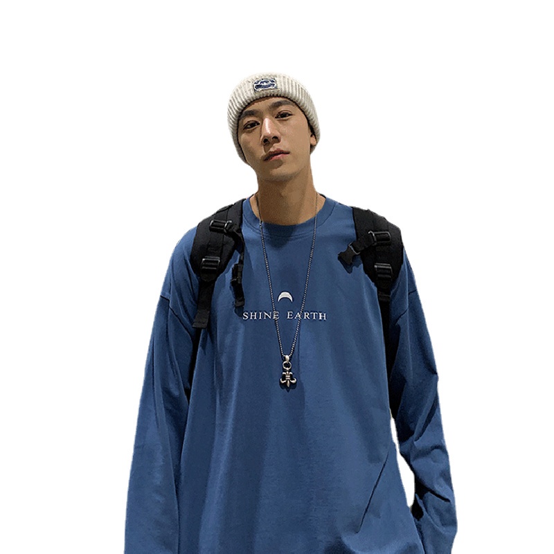 Áo Thun Tay Dài Cổ Tròn Dáng Rộng In Chữ Cỡ Lớn Thoải Mái Thời Trang Cho Nam Size M-5XL