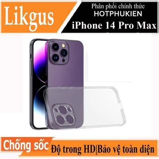 Ốp lưng chống sốc trong suốt cho iPhone 14 Pro / 14 Pro Max hiệu Likgus Crashproof chống va đập - hotphukien phân phối
