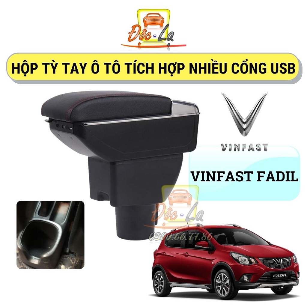 Hộp tỳ tay ô tô cao cấp Vinfast Fadil tích hợp 7 cổng USB